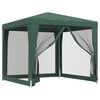 vidaXL Partytent met 4 mesh zijwanden 2,5x2,5 m HDPE groen