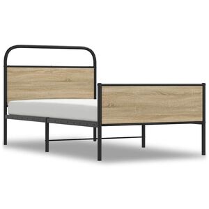 vidaXL Bedframe zonder matras bewerkt hout sonoma eikenkleur 100x200cm