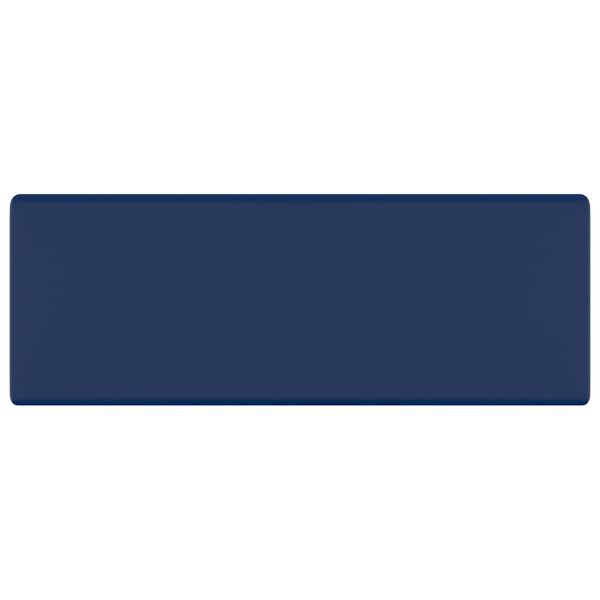 vidaXL Wastafel met overloop vierkant 41x41cm keramiek mat donkerblauw