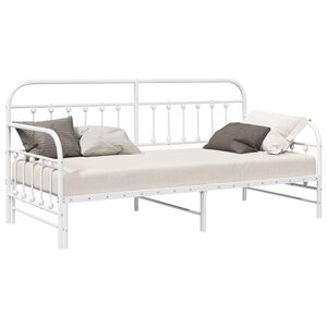 vidaXL Bedframe voor een daybed Wit 90 x 190 cm Gepoedercoat staal