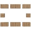 vidaXL Tv-meubelset Wandgemonteerd 8 pcs Artisan Eiken Bewerkt hout