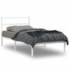 vidaXL Bedframe met hoofdbord metaal wit 100x200 cm