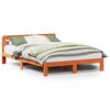 vidaXL Bedframe zonder matras massief grenenhout wasbruin 135x190 cm