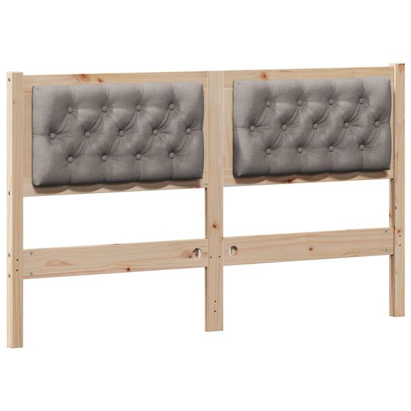 vidaXL Hoofdbord Anders Bruin en taupe 140 cm Massief grenenhout