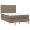 vidaXL Boxspring met matras stof taupe 140x200 cm