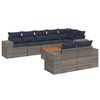vidaXL 9-delige tuinbankset met kussens, grijs polyrotan
