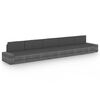 vidaXL 5-delige Loungeset met kussens poly rattan grijs
