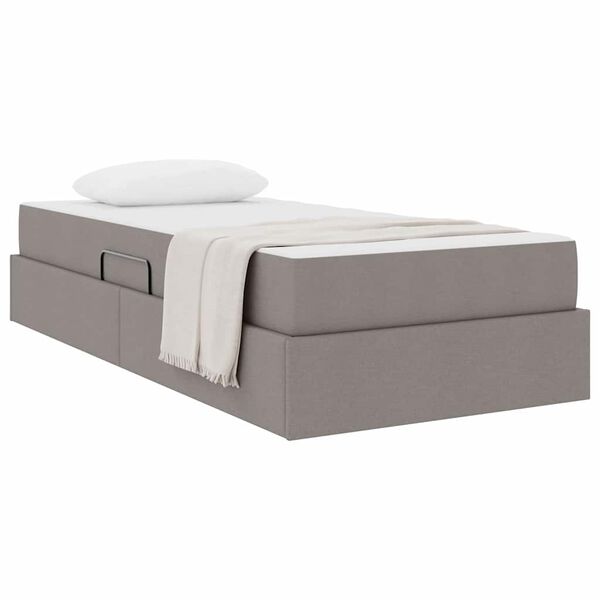 vidaXL Opbergbed met matras met matras Taupe 90 x 200 cm Polyester