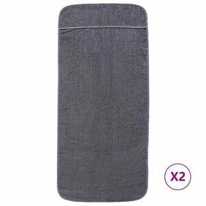 vidaXL Strandhanddoeken 2 st 400 g/m&sup2; 60x135 cm stof antracietkleurig