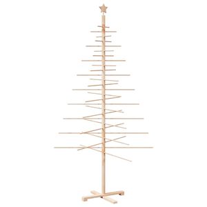 vidaXL Kerstdecoratie kerstboom 210 cm massief grenenhout