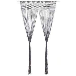 vidaXL Gordijn macram&eacute; 140x240 cm katoen antraciet