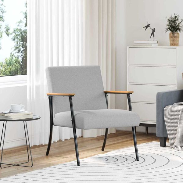 vidaXL Fauteuil Wolkengrijs 59 x 75 x 78 cm Stof