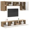 vidaXL Tv-meubelset Wandgemonteerd 4 pcs Hoogglans wit Bewerkt hout