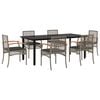 vidaXL 7-delige Tuinset met kussens poly rattan grijs