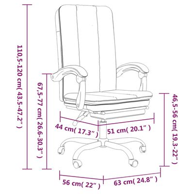 vidaXL Kantoorstoel verstelbaar kunstleer bruin