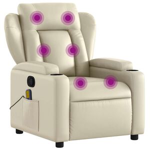 vidaXL Massagestoel van kunstleer in cr&egrave;mekleur
