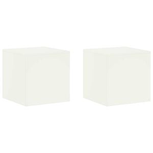 vidaXL Plantenstandaard 2 pcs Wit 40 x 40 x 40 cm Staal