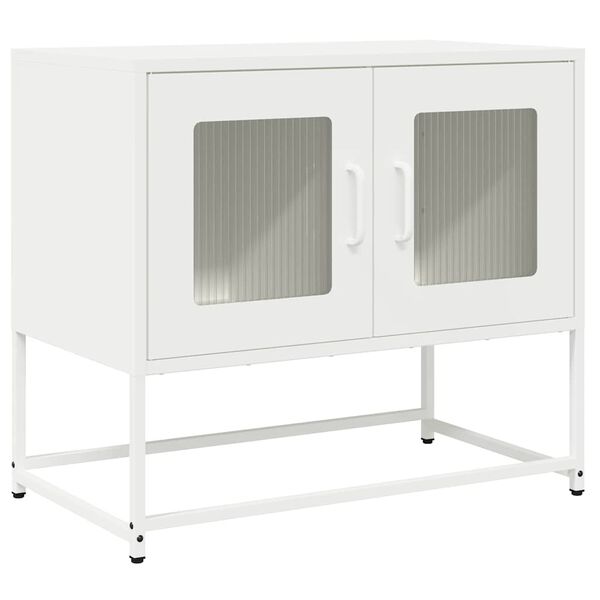 vidaXL Tv-meubel 68x39x60,5 cm koudgewalst staal wit