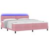vidaXL LED Box Spring Bed met matras met LED Roze 200 x 200 cm Fluweel