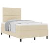vidaXL Boxspringbed met hoofdeinde Cr&egrave;me 120 x 200 cm Stof
