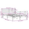 vidaXL Bedframe met hoofdbord massief grenenhout wit 120x190 cm