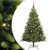 vidaXL Kunstkerstboom met scharnier 300 LEDs Groen 180 cm PVC en PE
