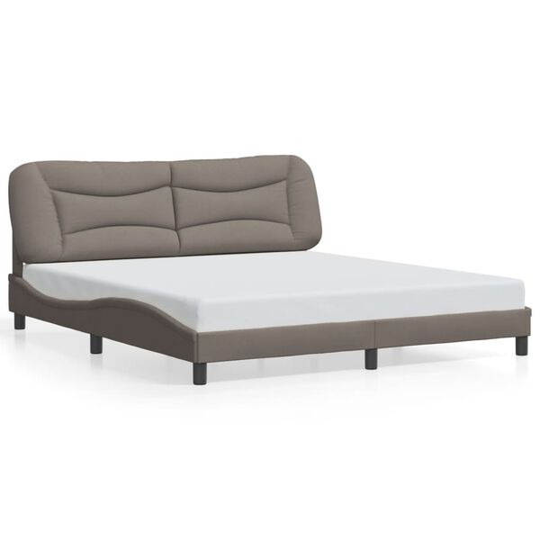 vidaXL Bedframe zonder matras "Hvar" stof taupe 180x200 cm