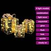 vidaXL Cadeau Doos met 60 LED 3 pcs Warmwit 20 x 20 x 20 cm PET