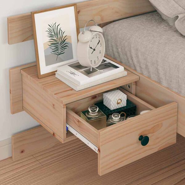 vidaXL Bedframe met hoofdeinde Bruin 90 x 190 cm Massief grenenhout