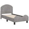vidaXL Peuterbedframe met hoofdbord Lichtgrijs 70 x 140 cm Fluweel