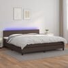 vidaXL Boxspring met matras en LED kunstleer bruin 200x200 cm