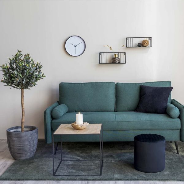 House Nordic bijzettafel Johanna 50 cm vierkant zwart en naturel