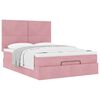 vidaXL Ottoman bed met matrassen 140x200cm fluweel roze