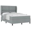vidaXL Boxspring bed met hoofdeinde Lichtgrijs 160 x 200 cm Stof