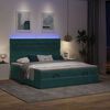vidaXL Ottoman bed met matrassen en LED's 200x200cm fluweel