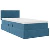vidaXL Opbergbed met LED met matras Donkerblauw 90 x 200 cm Fluweel