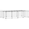 vidaXL Huisdierenkooi met deur 20 panelen 35x35 cm staal zwart