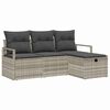 vidaXL Bankstel 4 st 4-Aantal zitplaatsen Lichtgrijs poly rattan