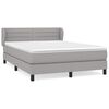 vidaXL Boxspring met matras stof lichtgrijs 140x200 cm
