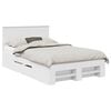 vidaXL Bedframe met hoofdeinde Wit 137 x 203 cm Bewerkt hout
