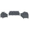 vidaXL 3-delige Loungeset met kussens fluweel donkergrijs