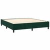 vidaXL Boxspring met matras en LED fluweel donkergroen 160x200 cm