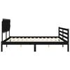 vidaXL Bedframe met hoofdbord massief hout zwart 200x200 cm