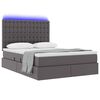 vidaXL Opbergbed met LED met matras Grijs 140 x 200 cm Nep Leer