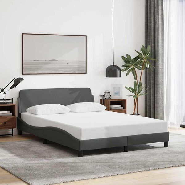 vidaXL Bedframe "Dover" stof donkergrijs 140x200 cm