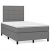 vidaXL Boxspring met matras stof donkergrijs 120x190 cm