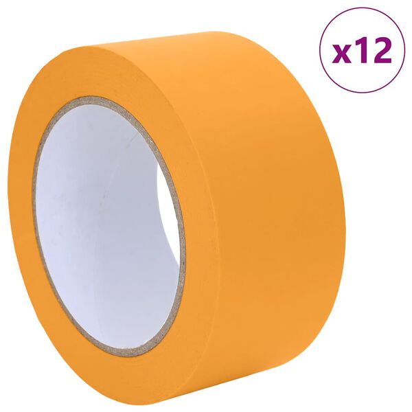 vidaXL Verf Maskertapes 12 pcs Geel 50mm x 50m Papier