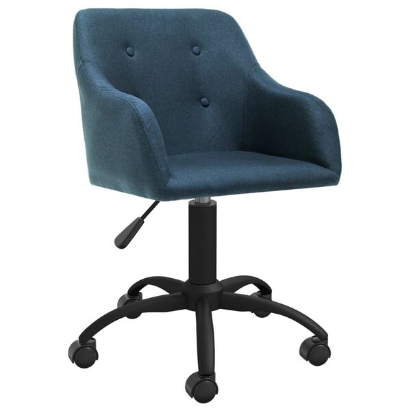 vidaXL Eetkamerstoelen draaibaar 6 st stof blauw
