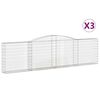 vidaXL Schanskorven 3 st gewelfd 400x30x100/120 cm ijzer
