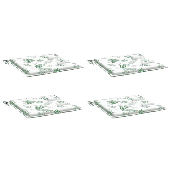vidaXL Stoelkussens 4 st bladpatroon 40x40x4 cm stof
